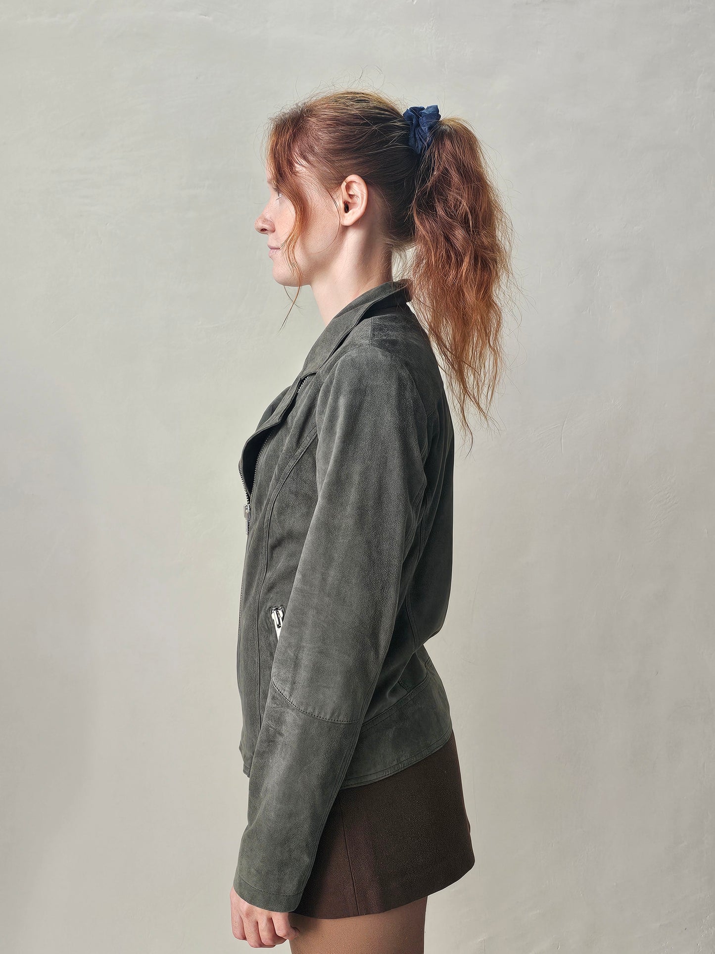 EMILI - GREEN SUEDE BICKER - JACKET WOMAN
