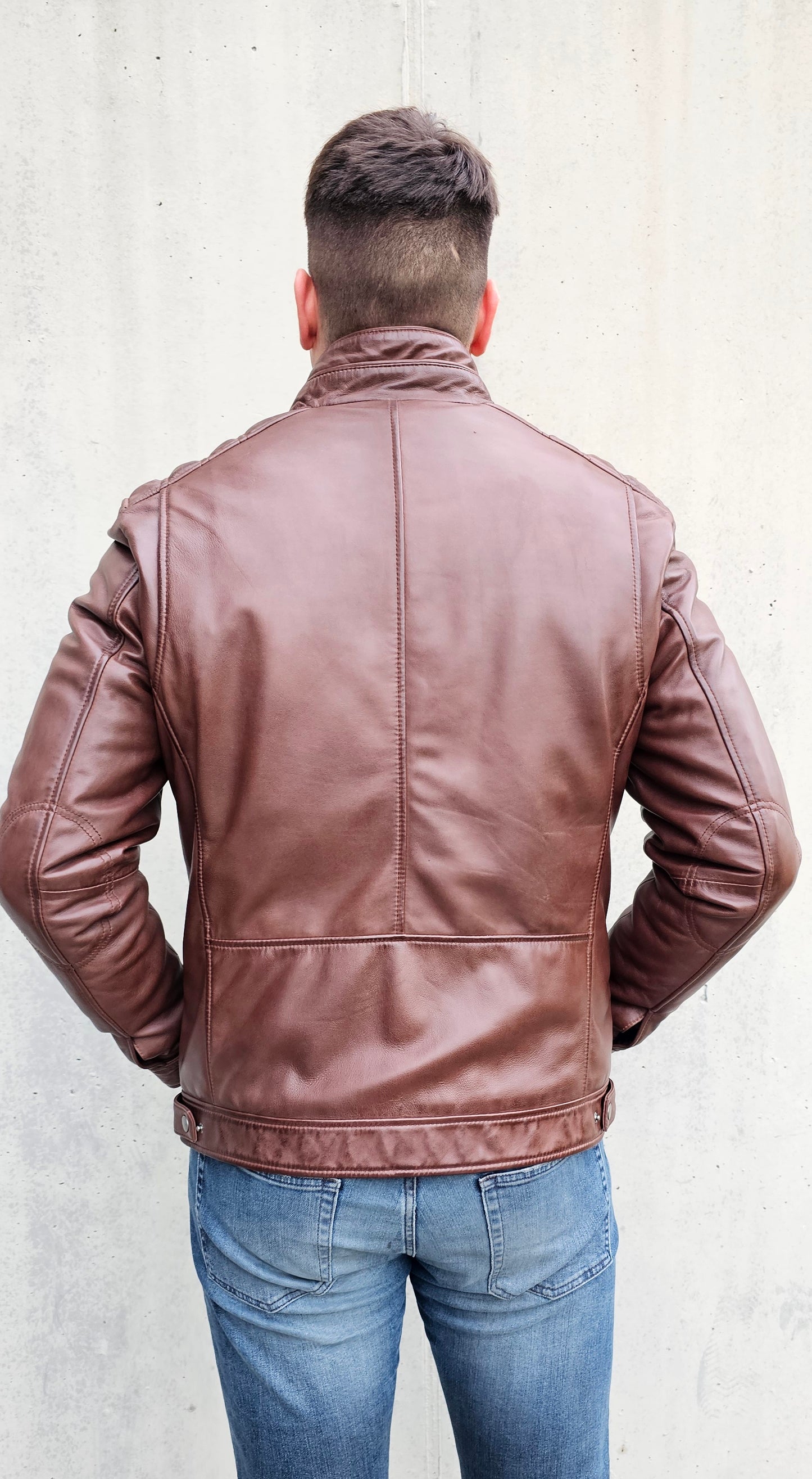 Roderick - Men leather jacket brown