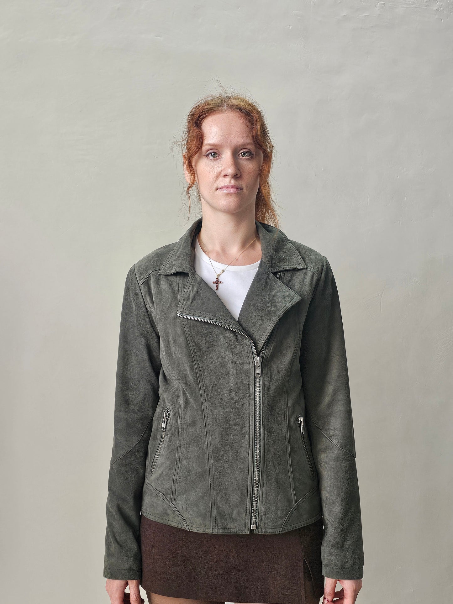 EMILI - GREEN SUEDE BICKER - JACKET WOMAN