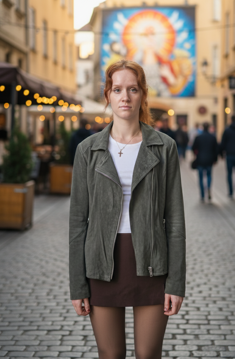 EMILI - GREEN SUEDE BICKER - JACKET WOMAN