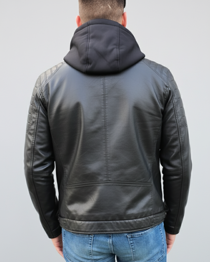 Cliffort - Men leather jacket black