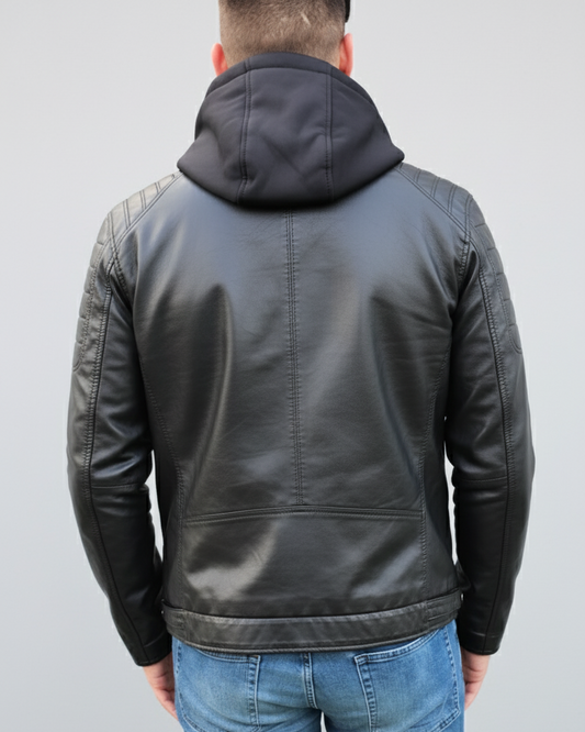 Cliffort - Men leather jacket black